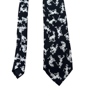 Vtg 1998 Cartoon Network Mens Scooby Doo Neck Tie White Black Polyester 58"